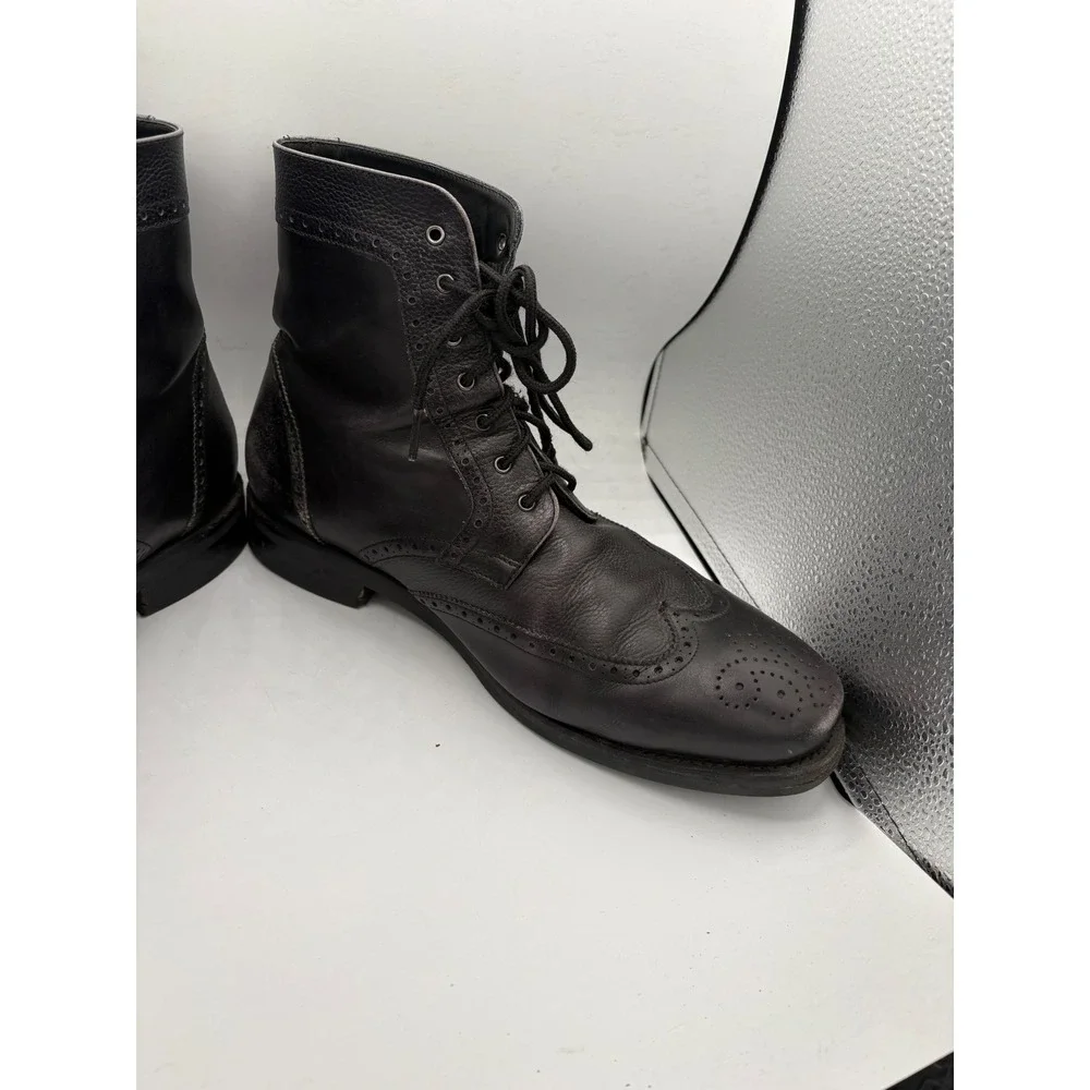 Thursday Boot Company Coulter Wingtip Boots Black Leather Mens 2311-0014 EE